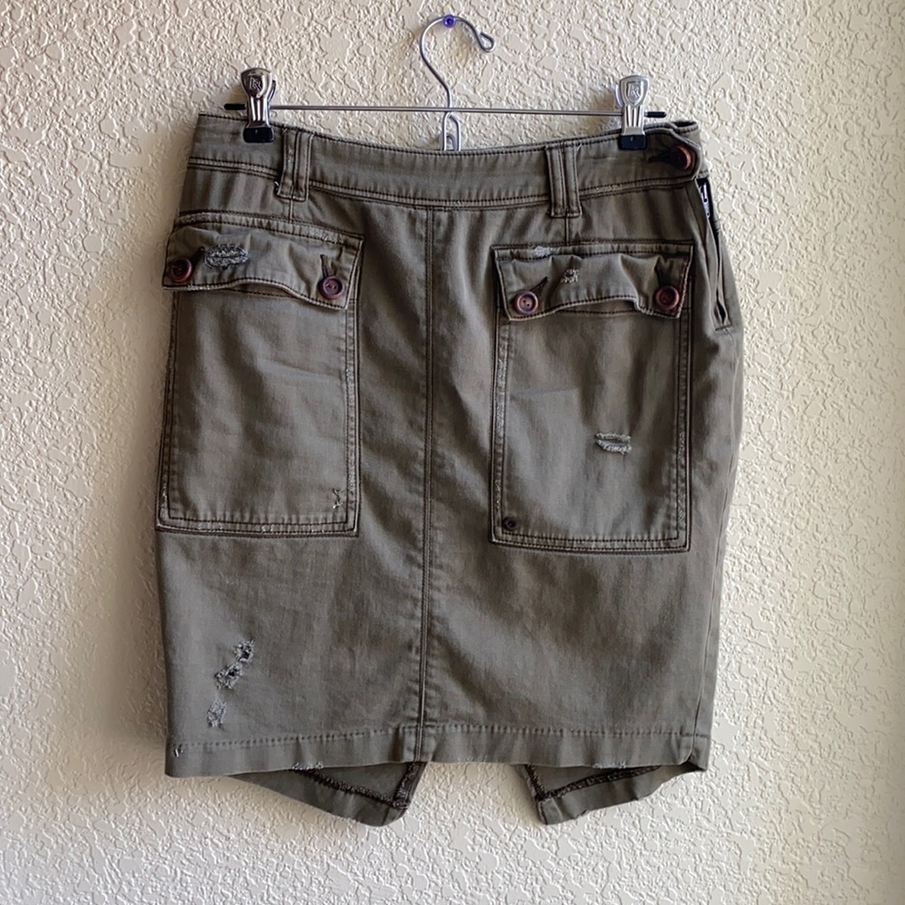 Distressed military style Anthropologie skirt